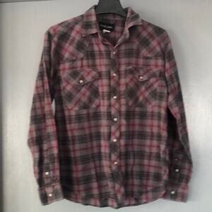 Stone Creek Men's Western Plaid Pearl Snap Cotton Flannel Shirt Size Medium